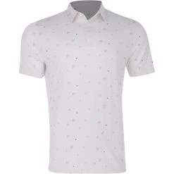 Adidas Allover Print Shirt Polo Short Sleeve Golf Apparel