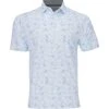 Callaway All-Over Outline Floral Print Shirt Polo Short Sleeve Golf Apparel