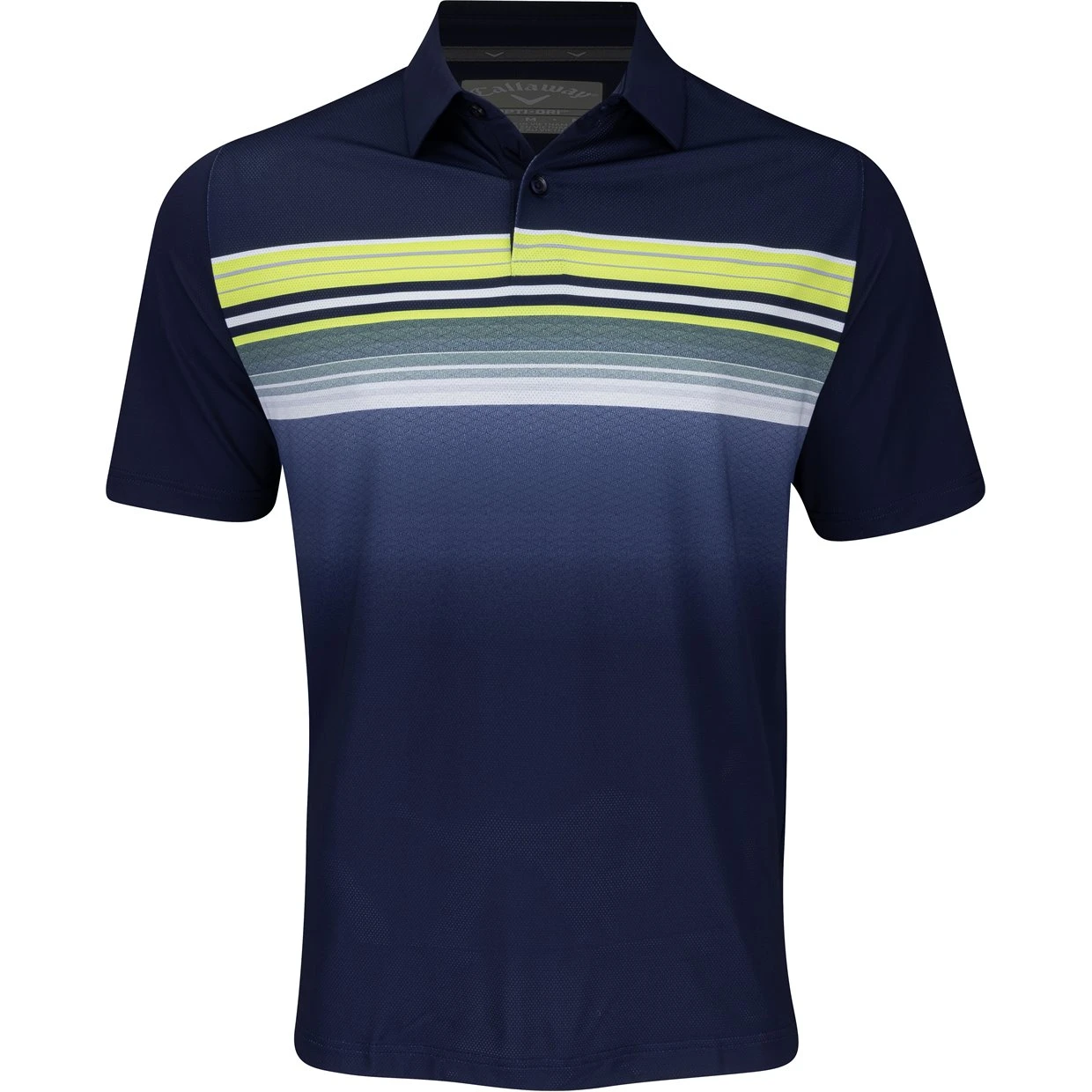 Callaway Engineered Fluid Stripe Print Shirt Polo Short Sleeve Golf Apparel 1 Callaway Engineered Fluid Stripe Print Shirt Polo Short Sleeve Golf Apparel