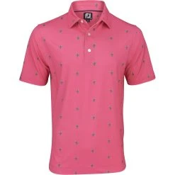 FootJoy Cactus Print Lisle Self Collar Polo Shirt Polo Short Sleeve Golf Apparel