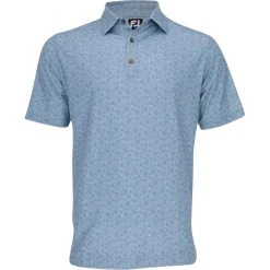FootJoy Mini Floral Lisle Self Collar Shirt Polo Short Sleeve Golf Apparel