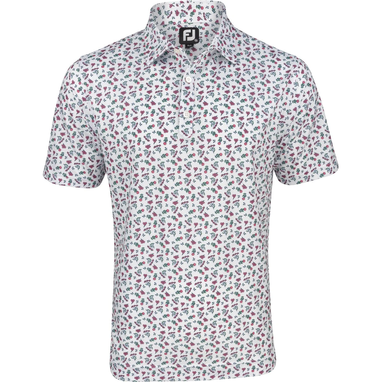 FootJoy Mini Floral Lisle Self Color Polo Shirt Polo Short Sleeve Golf Apparel 1 FootJoy Mini Floral Lisle Self Color Polo Shirt Polo Short Sleeve Golf Apparel