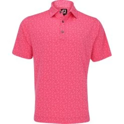 FootJoy Painted Floral Lisle Self Collar Shirt Polo Short Sleeve Golf Apparel