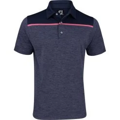 FootJoy Spacedye Block Lisle Self Collar Polo Shirt Polo Short Sleeve Golf Apparel