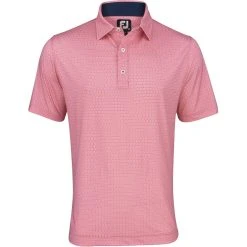 FootJoy Spiral Line Print Lisle Self Collar Polo Shirt Polo Short Sleeve Golf Apparel