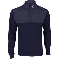 FootJoy Tour Logo Heather Yoke Half Zip Mid-Layer Outerwear Pullover Golf Apparel
