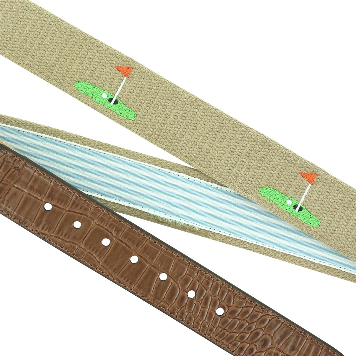 Greg Norman Embroidered Flag On The Green Web Accessories Belts Golf Apparel 2 Greg Norman Embroidered Flag On The Green Web Accessories Belts Golf Apparel - Image 2