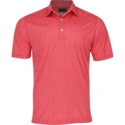 Greg Norman ML75 MicroLux Cart Print Shirt Polo Short Sleeve Golf Apparel