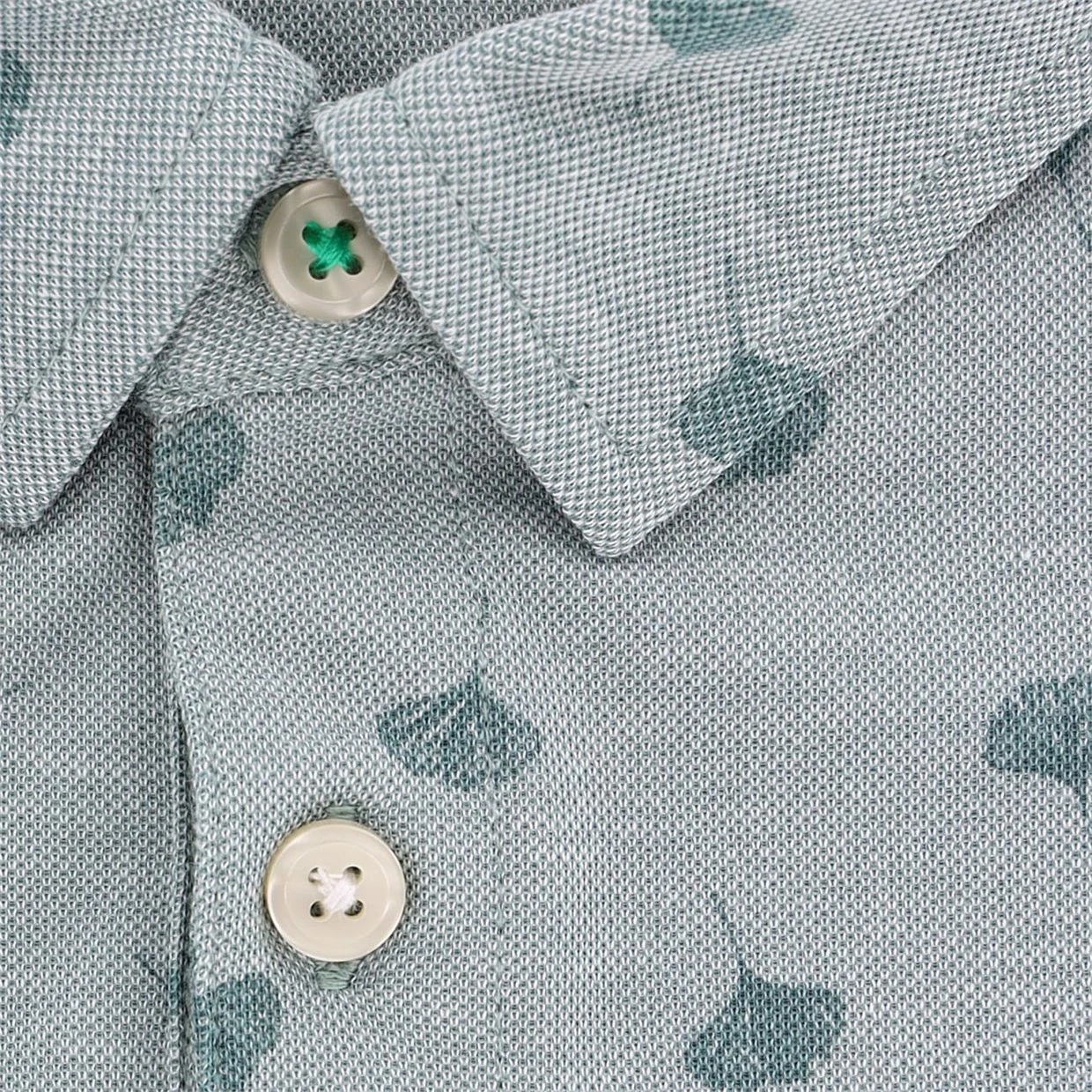 Linksoul Gingko Print Oxford Shirt Polo Short Sleeve Golf Apparel 5 Linksoul Gingko Print Oxford Shirt Polo Short Sleeve Golf Apparel - Image 5