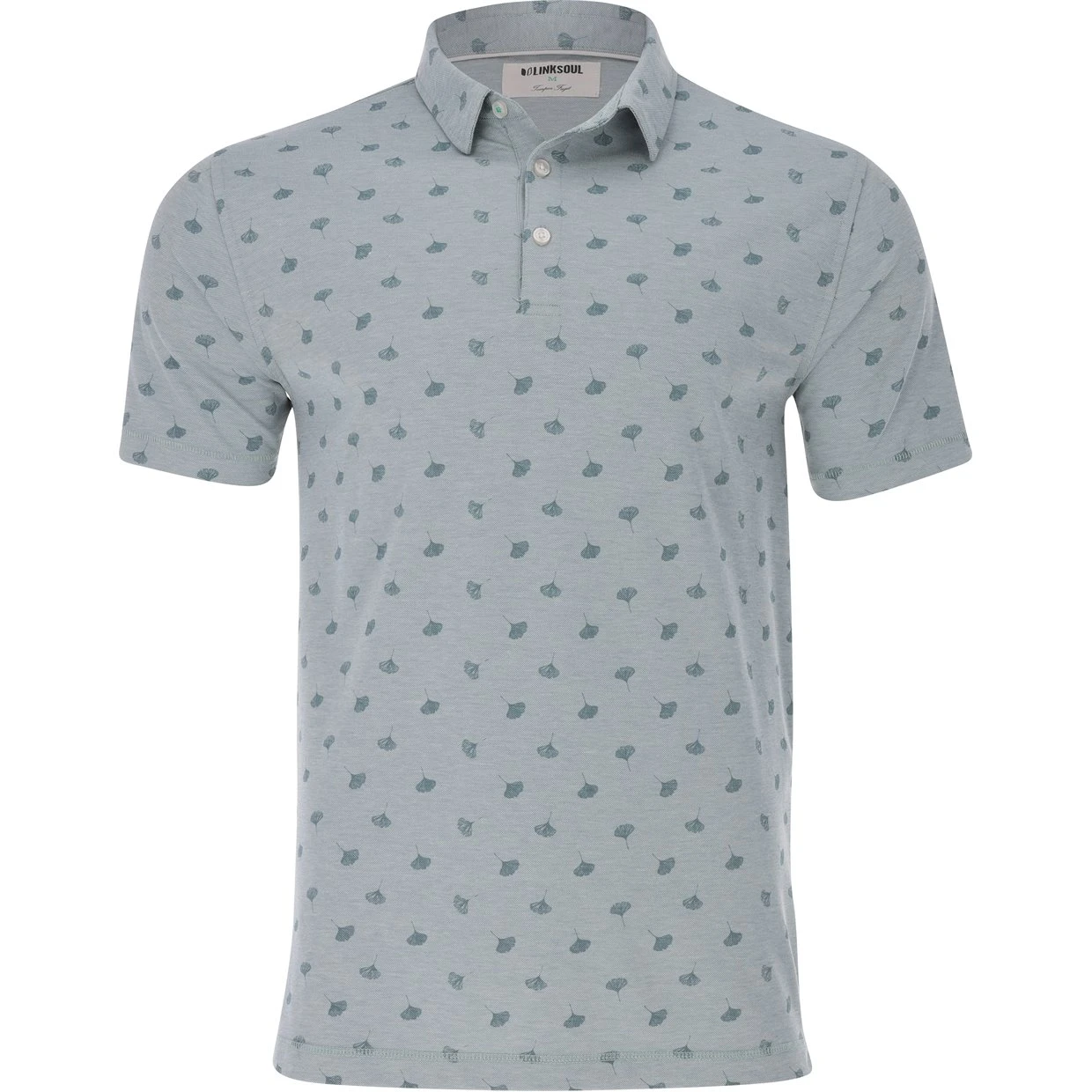 Linksoul Gingko Print Oxford Shirt Polo Short Sleeve Golf Apparel 1 Linksoul Gingko Print Oxford Shirt Polo Short Sleeve Golf Apparel