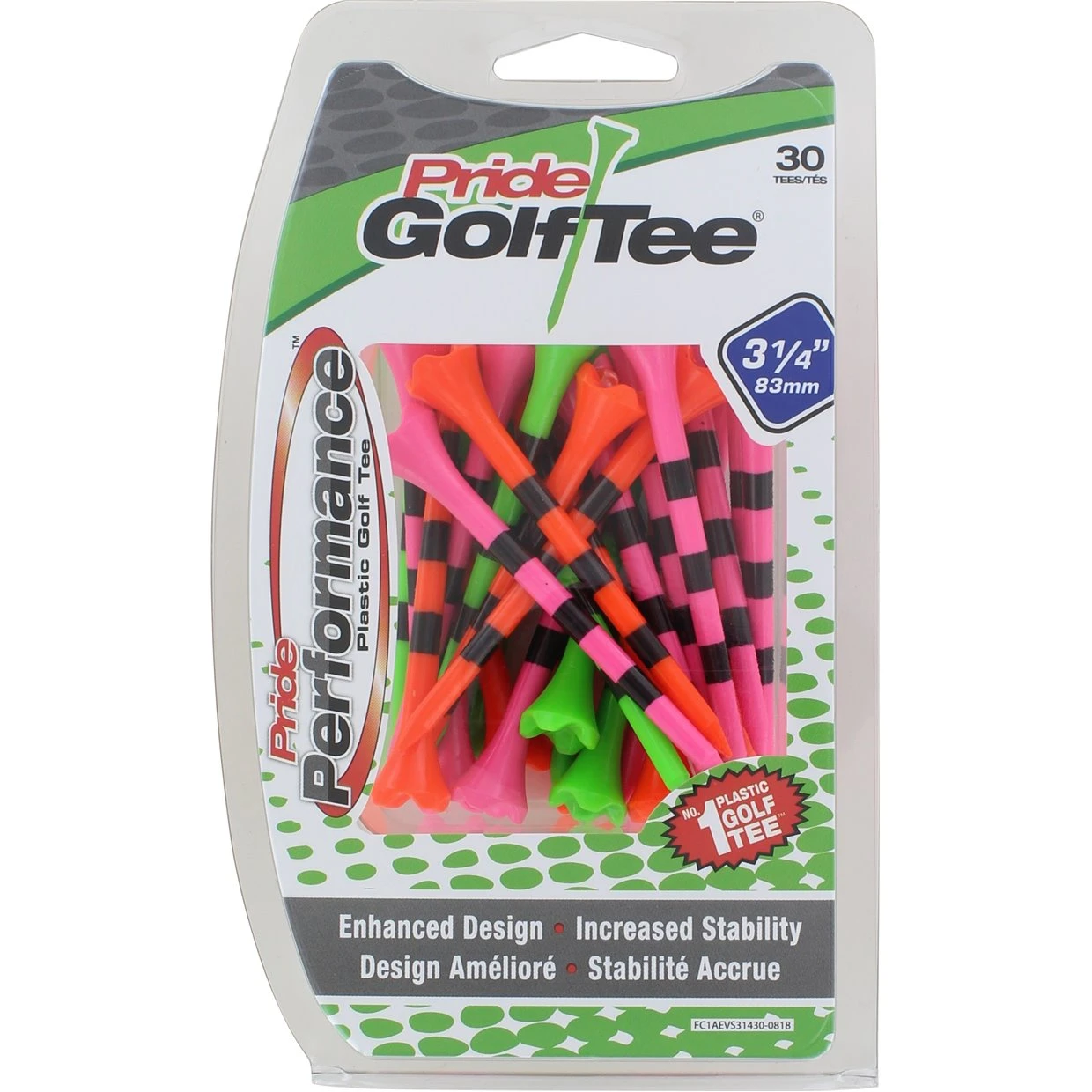 Pride Evolution Striped 3 1/4" 30 Count Golf Tees 1 Pride Evolution Striped 3 1/4" 30 Count Golf Tees