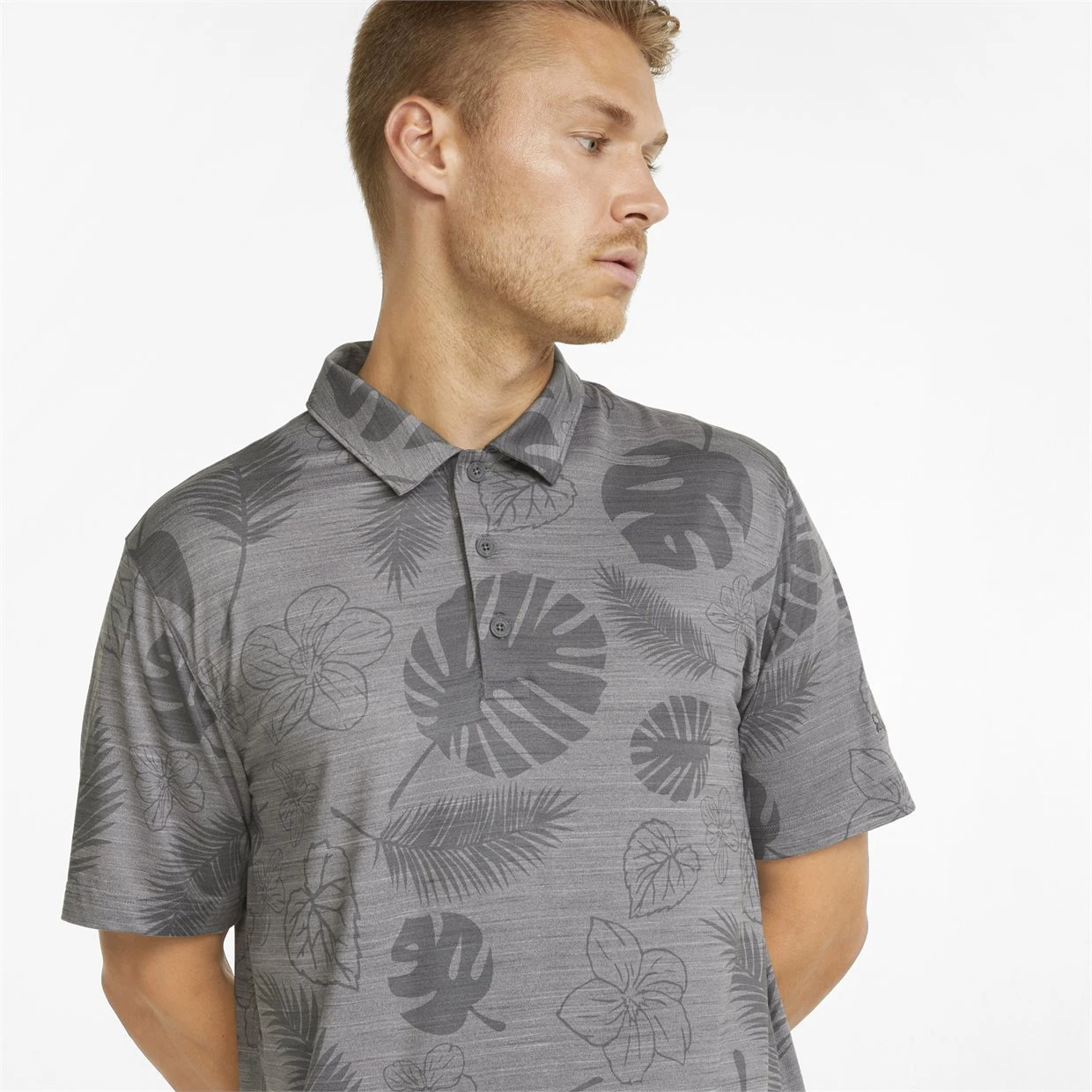 Puma Cloudspun Leaves N' Flowers Shirt Polo Short Sleeve Golf Apparel 3 Puma Cloudspun Leaves N' Flowers Shirt Polo Short Sleeve Golf Apparel - Image 3