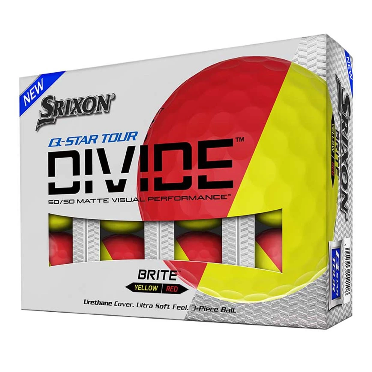 Srixon Q-Star Tour Divide Red/Yellow Tour Distance Golf Balls 1 Srixon Q-Star Tour Divide Red/Yellow Tour Distance Golf Balls