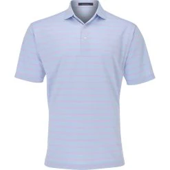 Turtleson Bowen Stripe Oxford Performance Shirt Polo Short Sleeve Golf Apparel