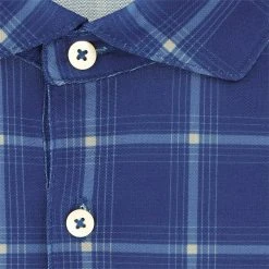 Turtleson Davis Plaid Pique Performance Shirt Polo Short Sleeve Golf Apparel -Cobra Golf-shop turtleson davis plaid pique performance shirt 3