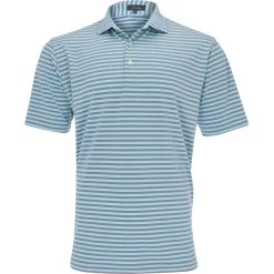 Turtleson Mark Stripe Oxford Performance Shirt Polo Short Sleeve Golf Apparel