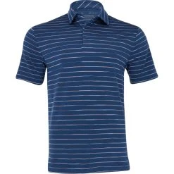 Under Armour Playoff 2.0 Space Dye Stripe Shirt Polo Short Sleeve Golf Apparel